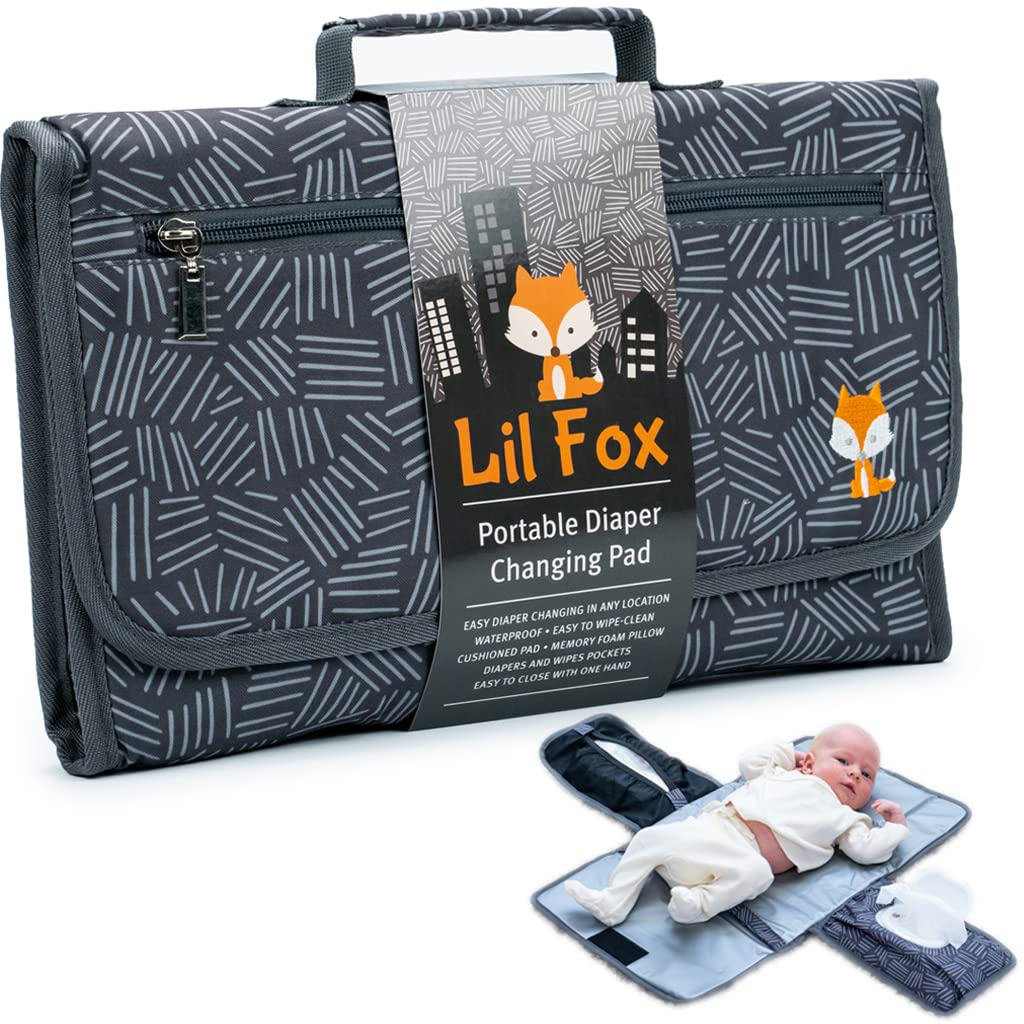 Lil Fox Portable Baby Changing Pad - Quick Diaper Changes!