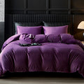 Purple Velvet Duvet Cover Queen Size - Ultra Soft Textured Luxury