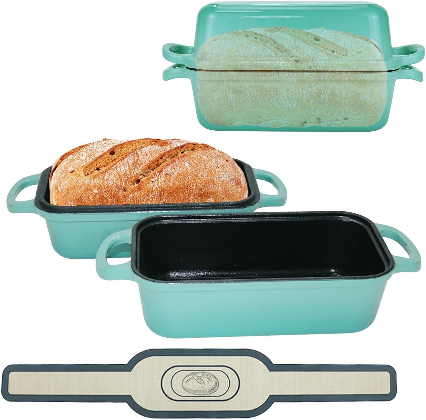 Blisswave Cast Iron Bread Pan with Lid for Perfect Baking