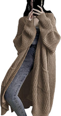 Womens Long Cardigan Sweaters Open Front Oversized Duster (Style 9WG4)