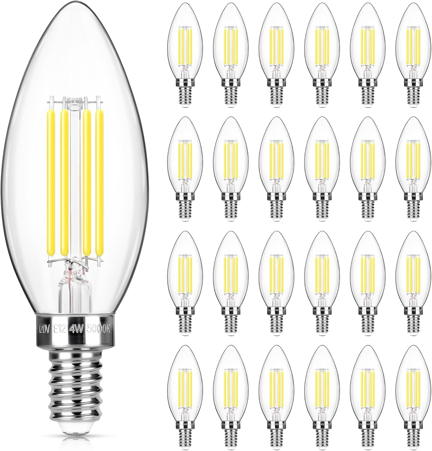 MAXvolador E12 LED Candelabra Bulb 40W Equivalent for Chandelier