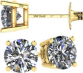 14K Gold Plated Simulated Diamond Stud Earrings for Women