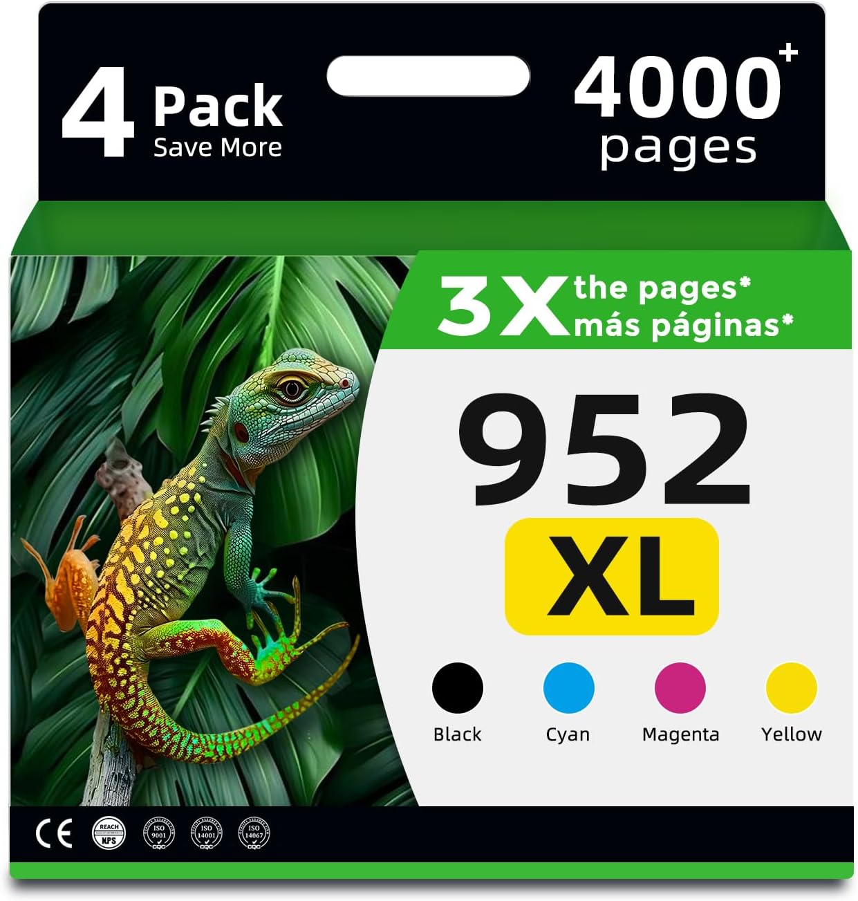 High-Quality 952xl Ink Cartridges Black Color Combo 4-Pack