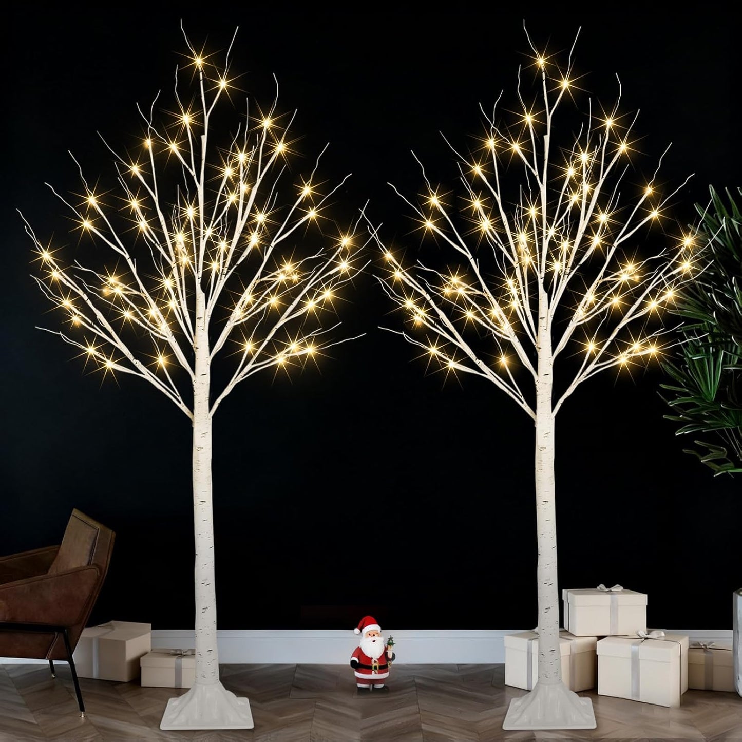 4FT Lighted Birch Tree for Indoor Christmas Decorations