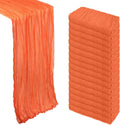 Orange Cheesecloth Table Runner 16 Pack 10ft - Boho Sheer Decor