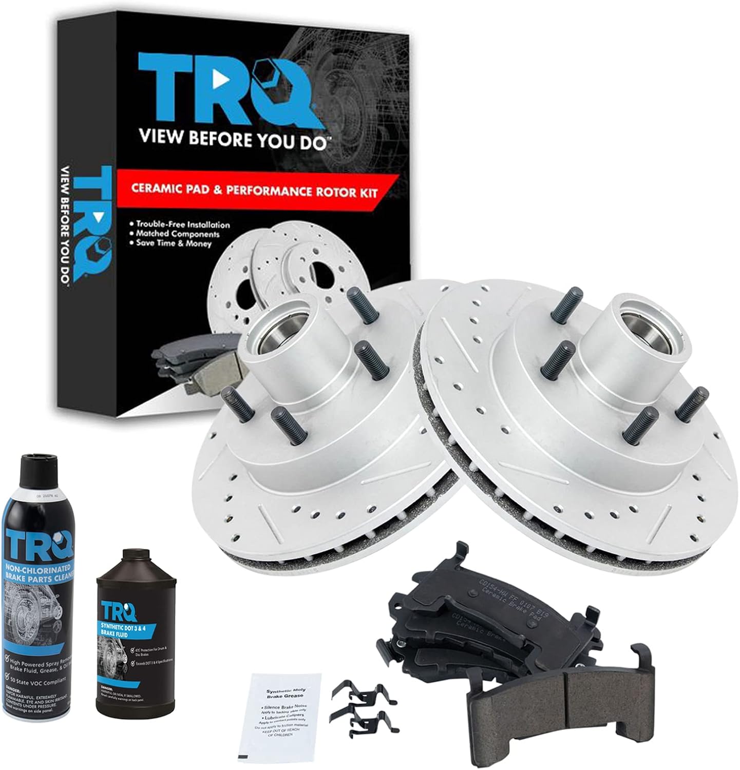 TRQ Front Brake Pad & Rotor Kit for 95-97 Blazer & More