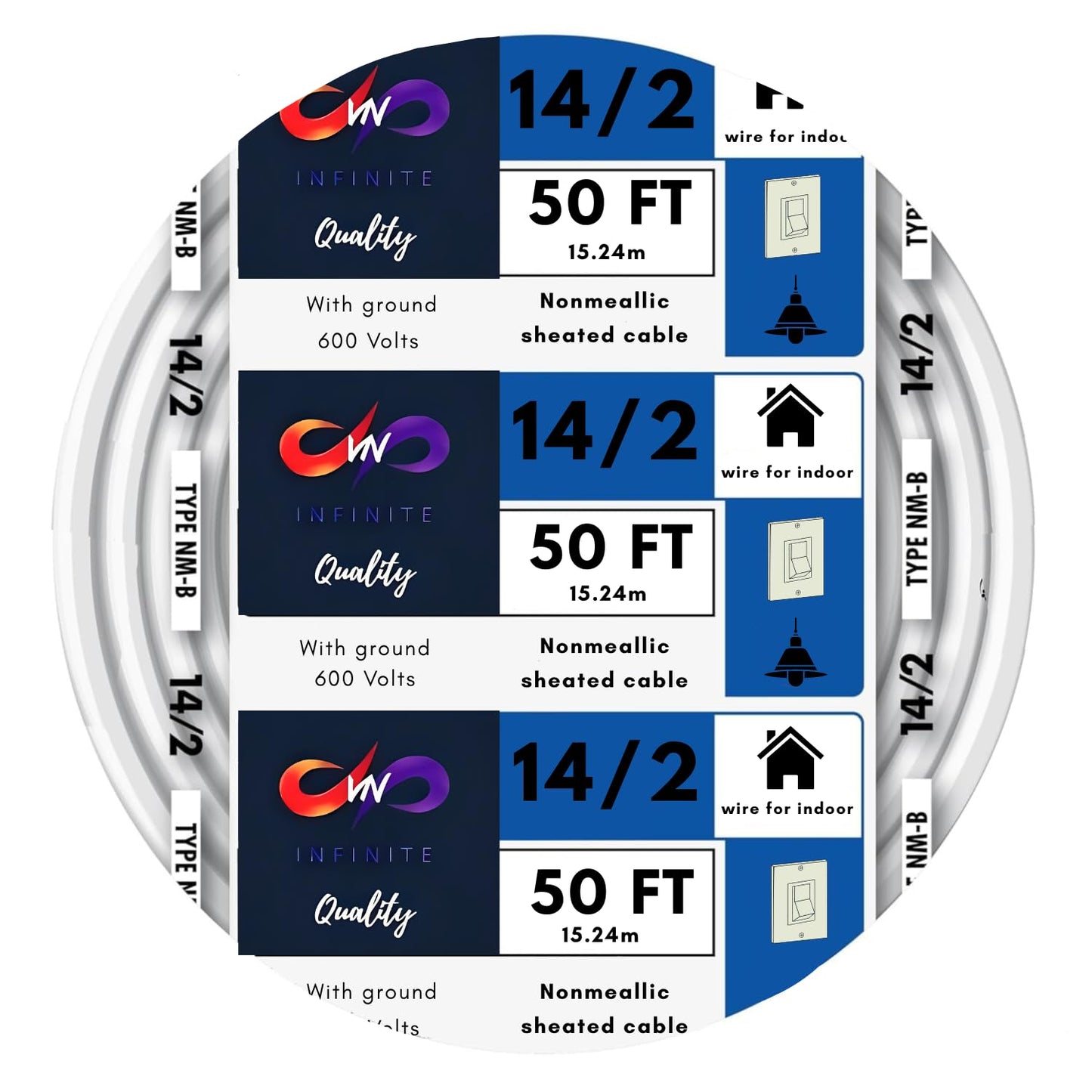 Solid Indoor Wire 14/2 W/G NMB Cable for Efficient Wiring Projects