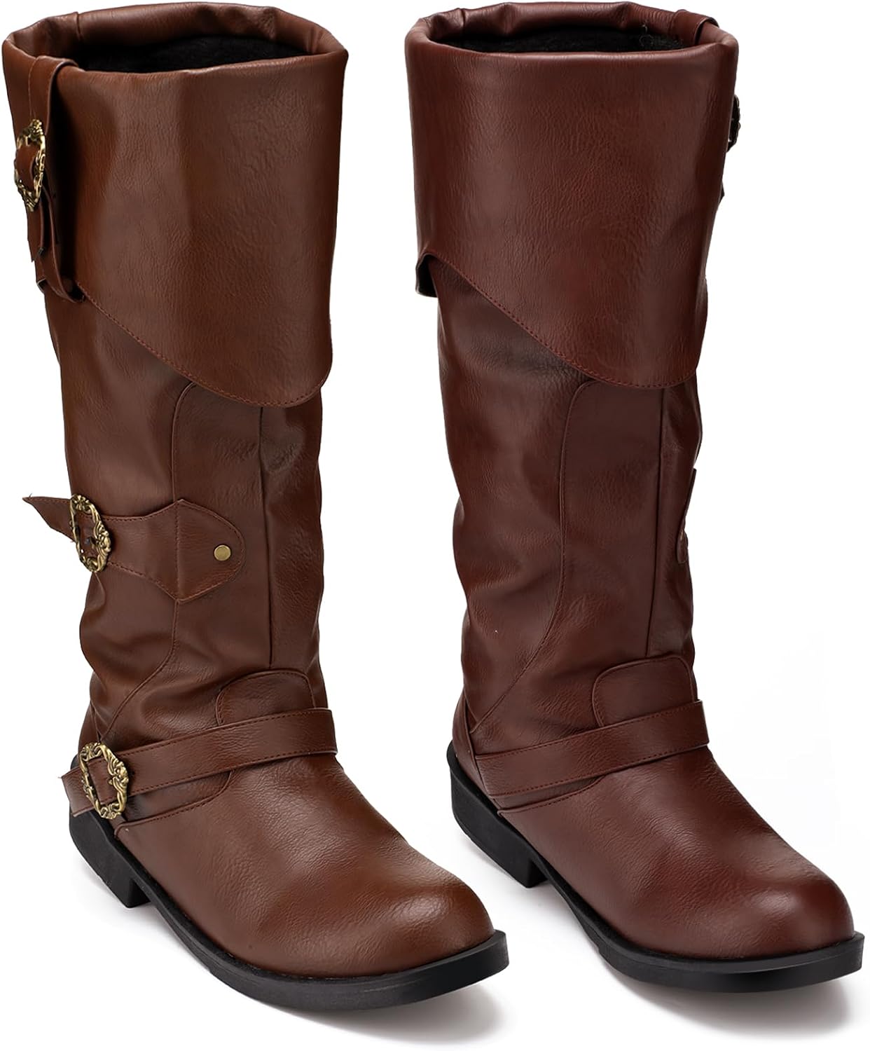 Cuffbow Pirate Costume Boots for Men - Medieval Steampunk Style
