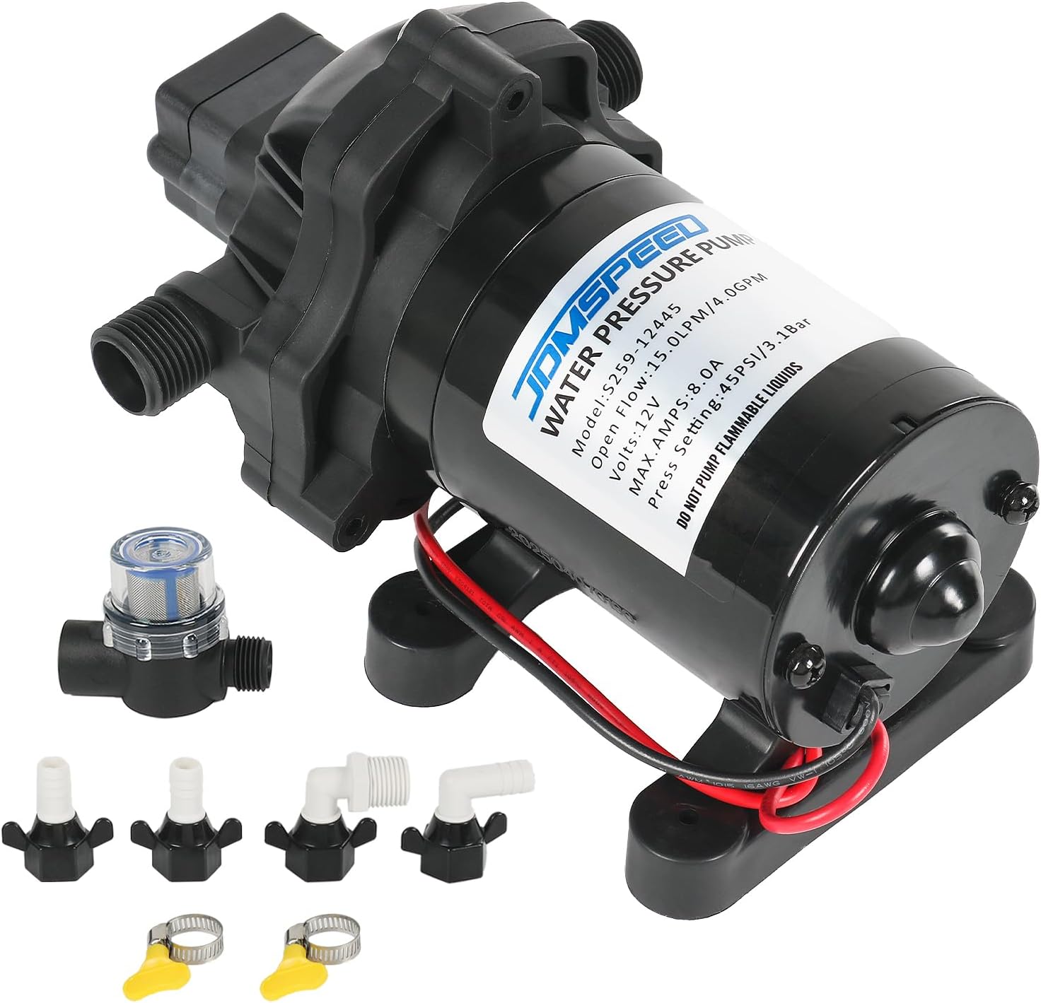 4.0 GPM 12V DC Revolution Water Pump for RVs and Campers
