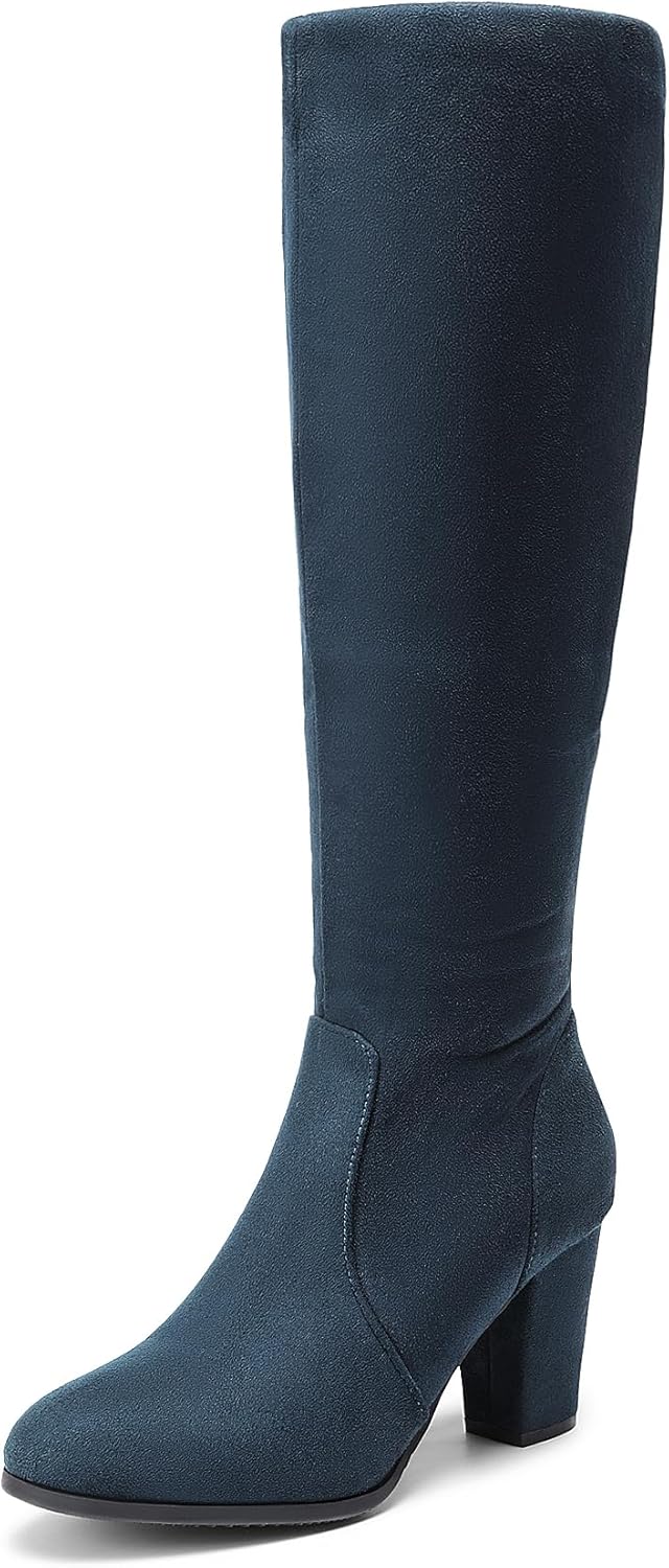 DREAM PAIRS Women's Chunky Heel Knee High Boots for Style