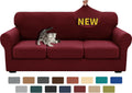 4 Pieces Couch Covers for 3 Cushion Sofa - Stretch Jacquard Protector