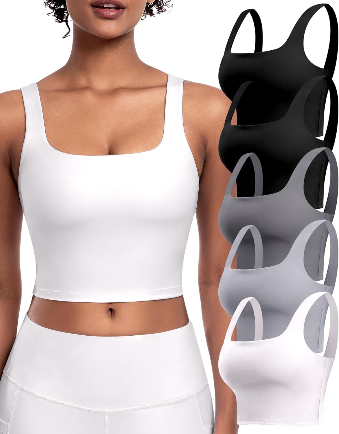 Womens Sports Bras 5 Packs for Yoga and Workout Comfort