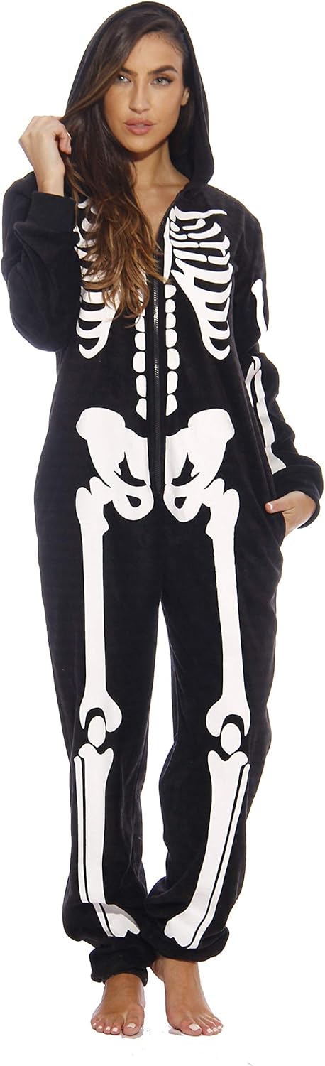 Just Love Skeleton Onesie for Women - Cozy Halloween Costume