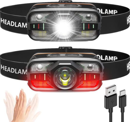 2000 Lumen Rechargeable Headlamp Duo for Outdoor Adventures