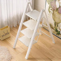 Portable Step Ladder White and Black - Lightweight Foldable Step Stool