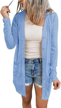 MEROKEETY Women's Open Front Lightweight Cardigan (Style Q4LN)