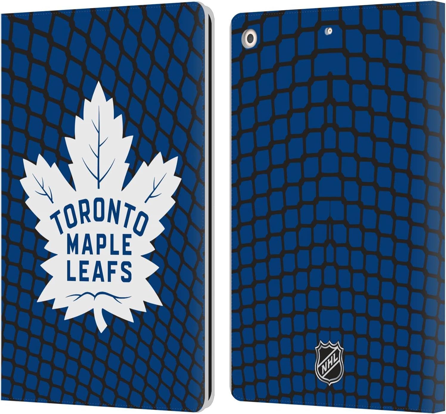NHL Net Pattern Toronto Maple Leafs Leather Wallet Case for iPad