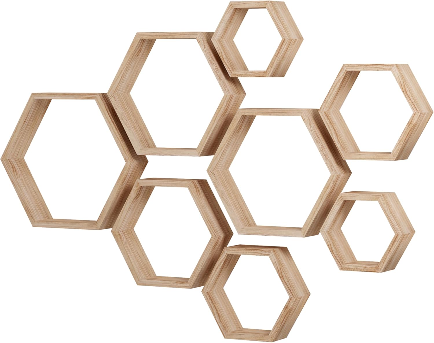 WONFUlity Hexagon Floating Shelves for Stylish Home Decor