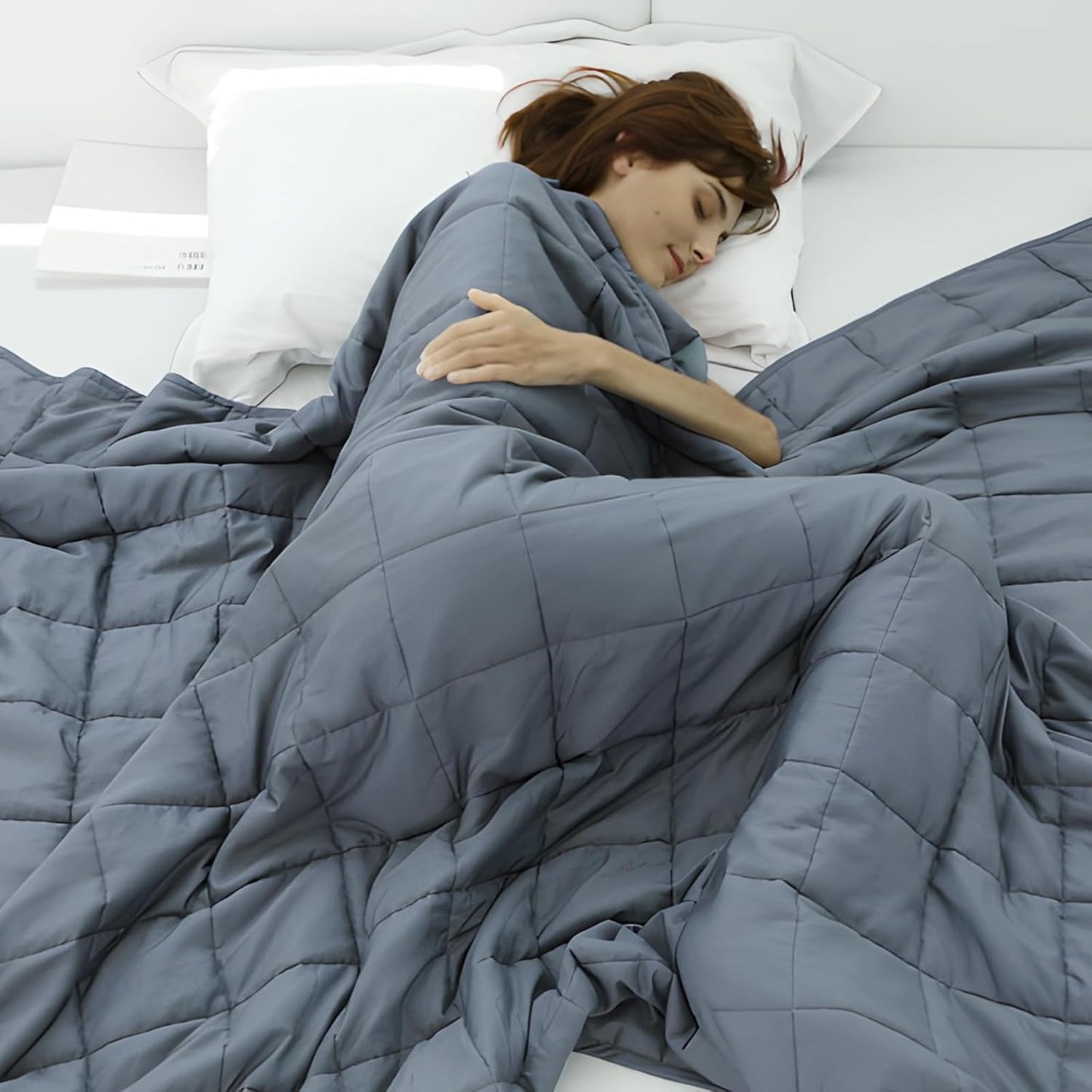 Weighted Blanket for Adults 15lbs Dark Grey Cooling Comfort