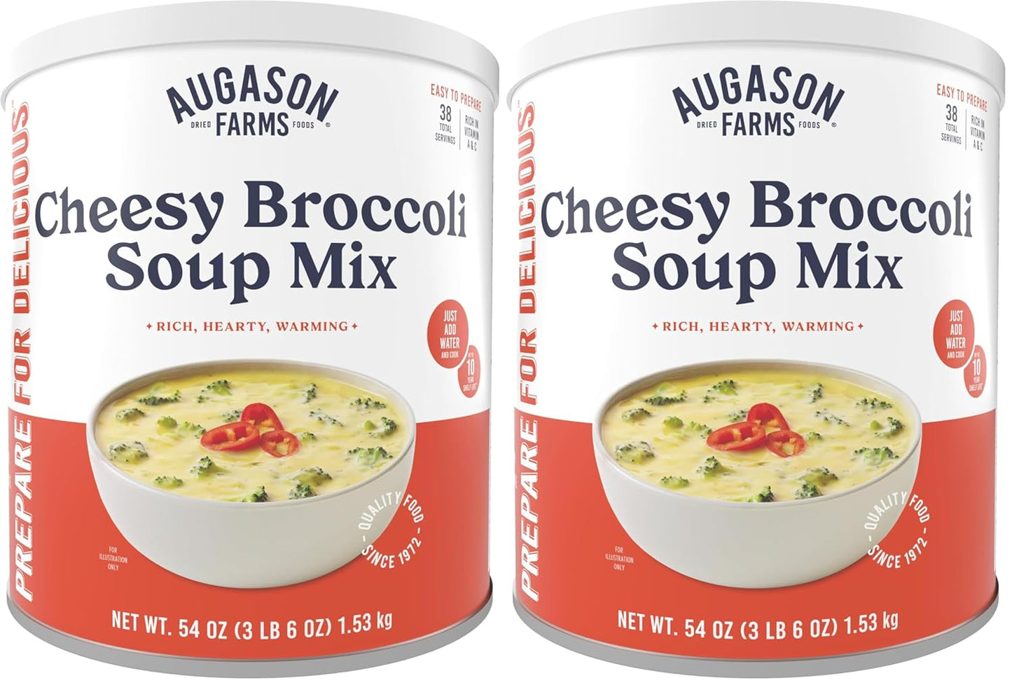 Augason Farms Cheesy Broccoli Soup Mix Can for Survival Needs