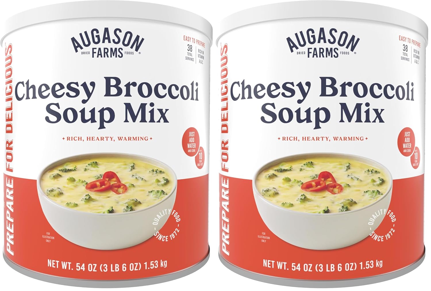 Augason Farms Cheesy Broccoli Soup Mix Can for Survival Needs
