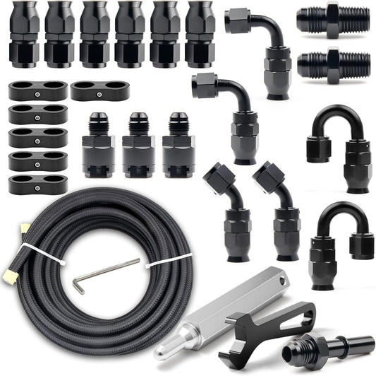 8AN PTFE Fuel Line Kit for LS Swap EFI E85 Injection Needs