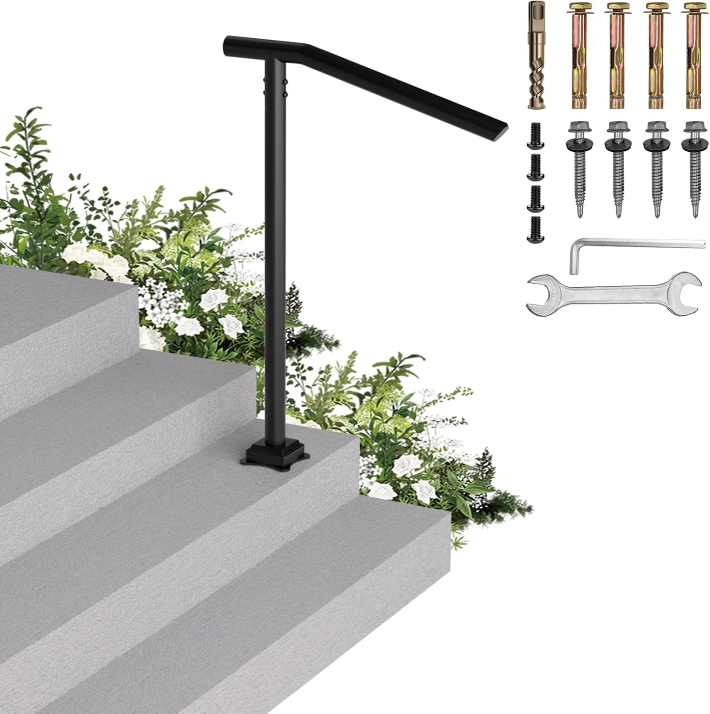 Handrails for Outdoor Steps - Safe and Durable Wrought Iron Design