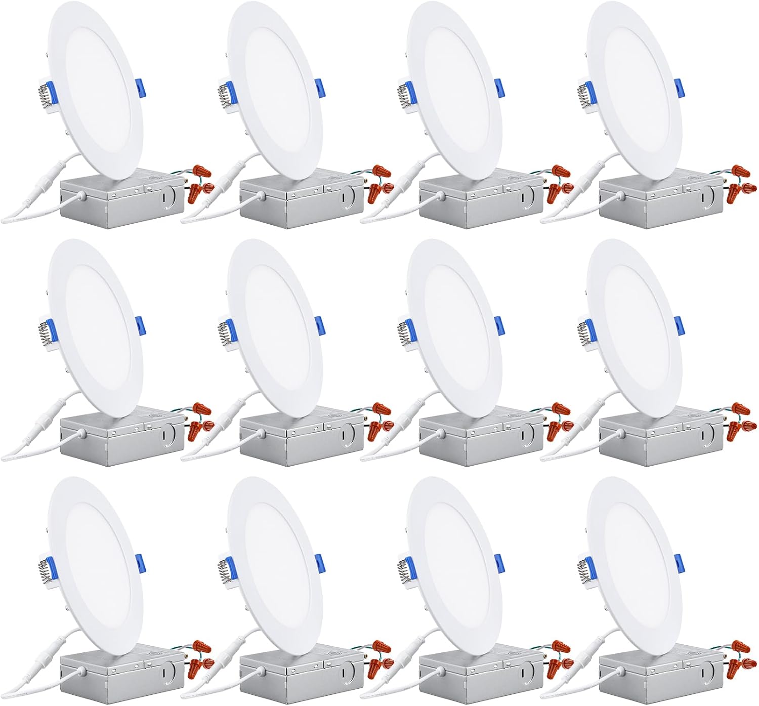 Ultra-Thin LED Recessed Lighting 12-Pack for Bright Spaces