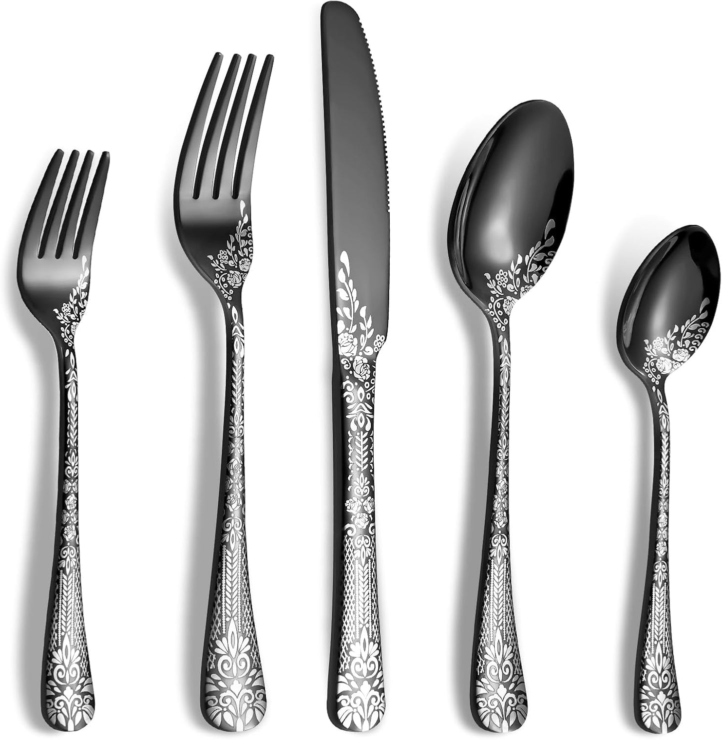 40 Piece Stainless Steel Flatware Set for Elegant Dining