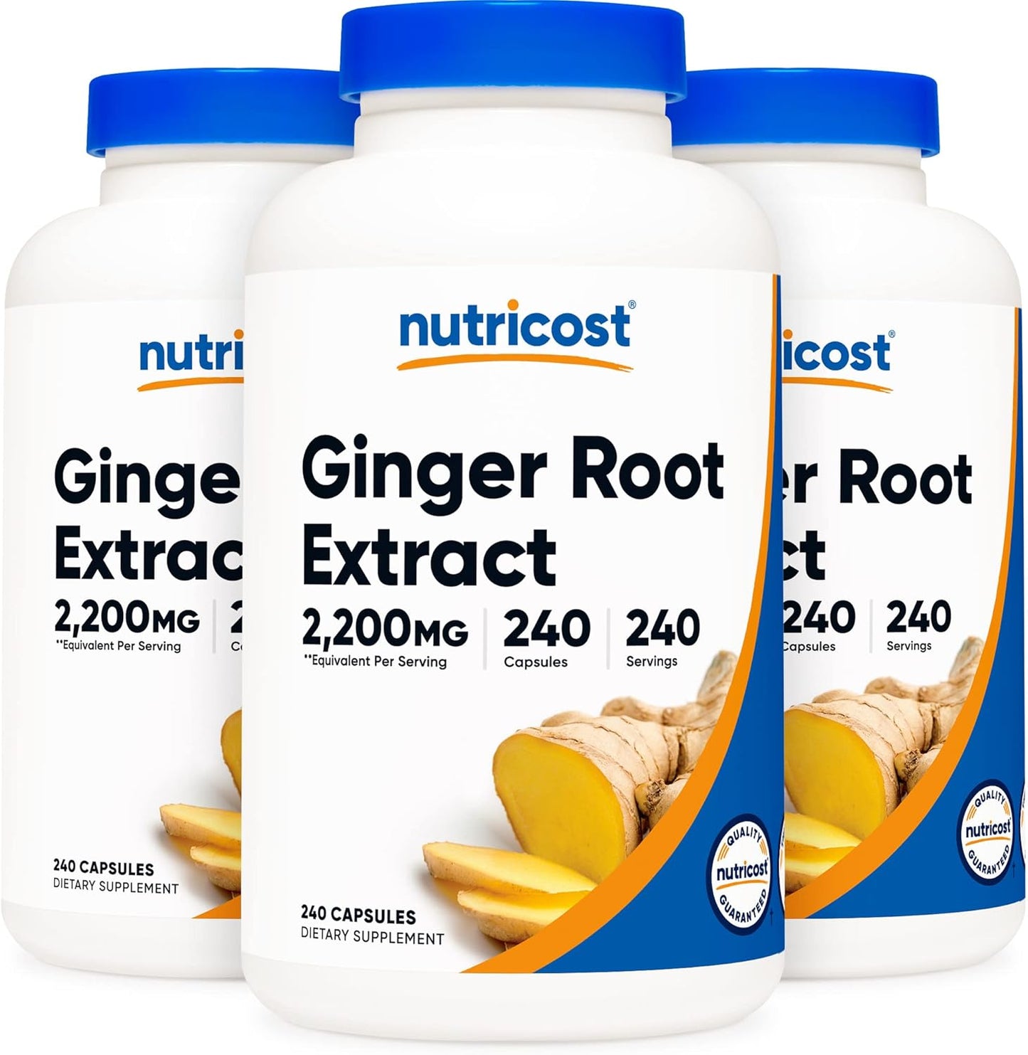 Nutricost Ginger Root Extract 550mg - 240 Capsules in 3 Bottles