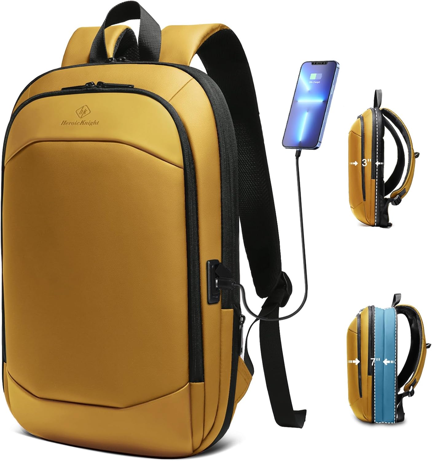 hk Business Backpack for Men 17 Inch - Slim Expandable Design