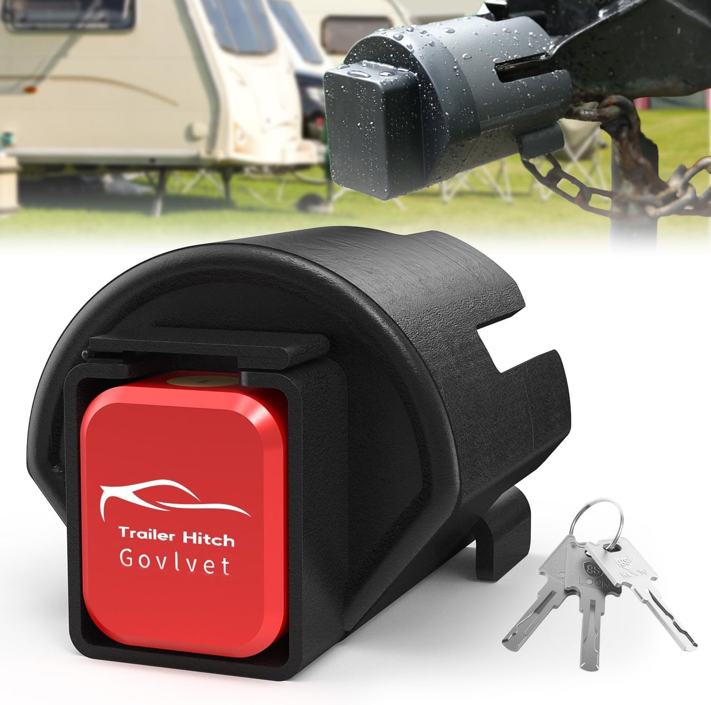 Heavy Duty Anti-Theft Trailer Lock for 2in and 2-5/16in Couplers