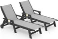 SERWALL Textilene Patio Chaise Lounge Chair Set of 2 - 5 Positions