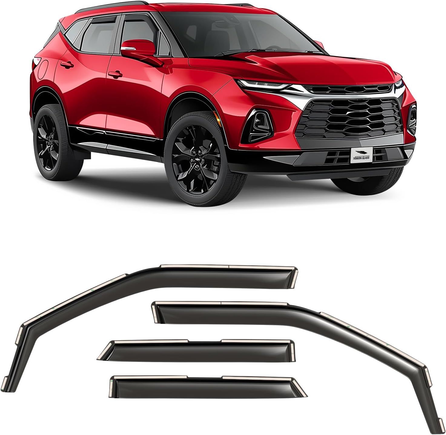 Voron Glass In-Channel Rain Guards for Chevrolet Blazer 2019-2025