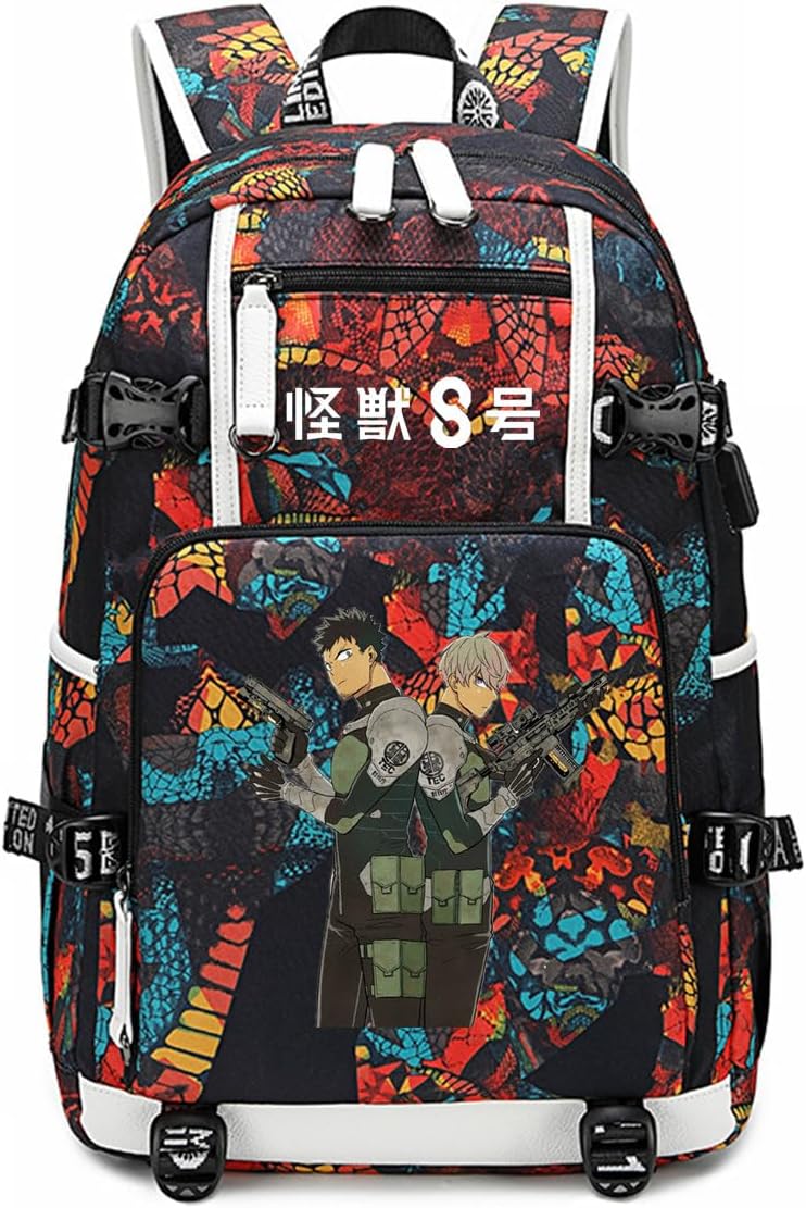 ISaikoy Anime Kaiju No. 8 Backpack with USB Charging Port