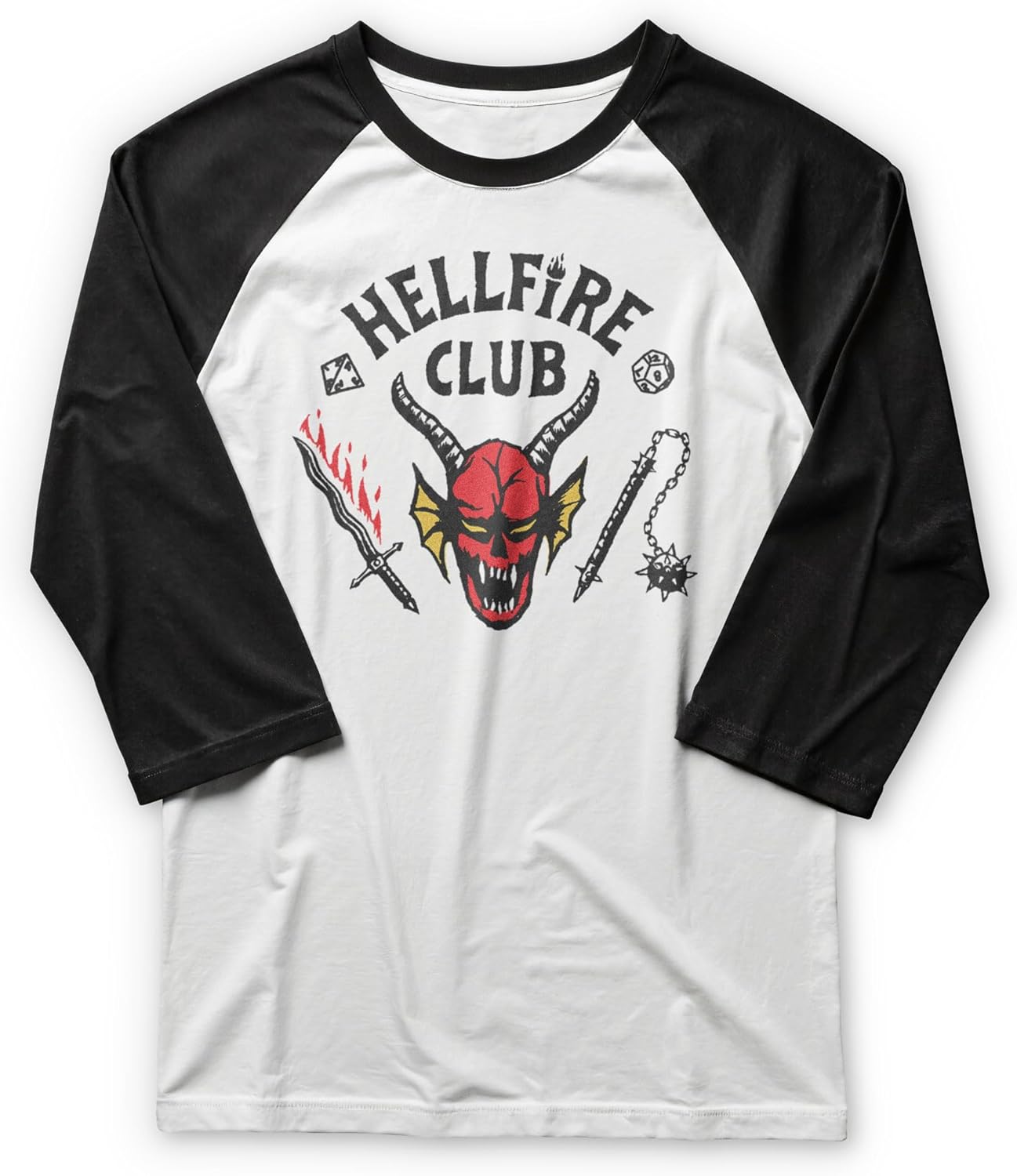 Stranger Things Men's Hellfire Club 3/4 Sleeve Raglan Tee Review