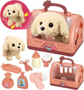 Pet Care Play Set Robot Dog Toys for Kids 12Pcs - Interactive Plush