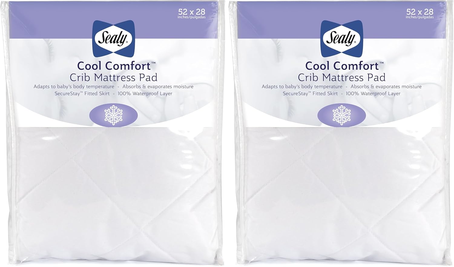 Sealy Baby Cool Comfort Fitted Waterproof Crib Mattress Protector