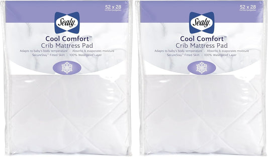 Sealy Baby Cool Comfort Fitted Waterproof Crib Mattress Protector