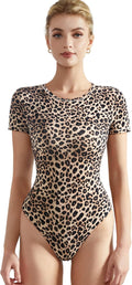 Stylish SUUKSESS Women's Crew Neck Bodysuit with Short Sleeves
