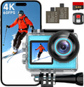 4K60FPS 30MP Action Camera with Dual Screens - Waterproof Adventure