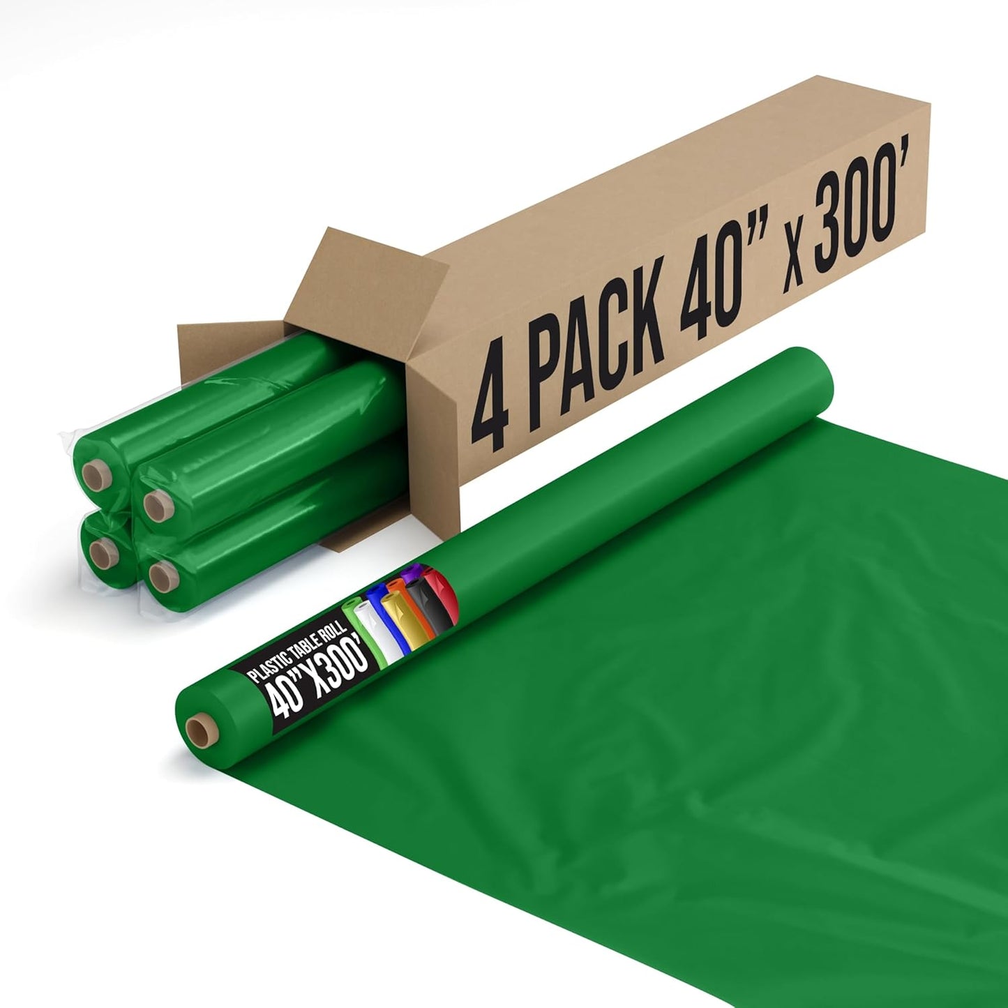 Exquisite Emerald Green Plastic Table Cover Roll for Events