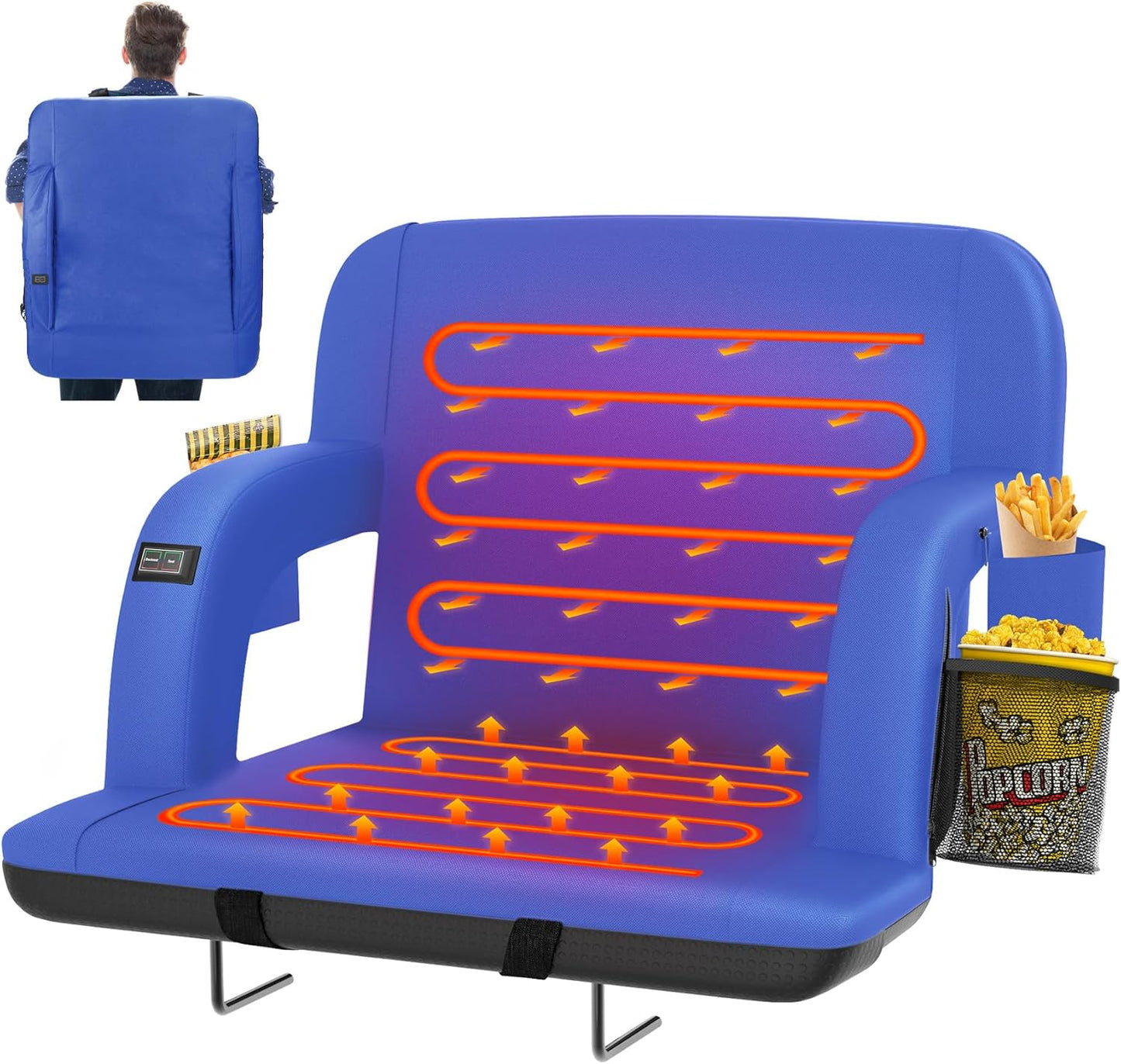 HOPERAN Heated Stadium Seats for Bleachers with Back Support