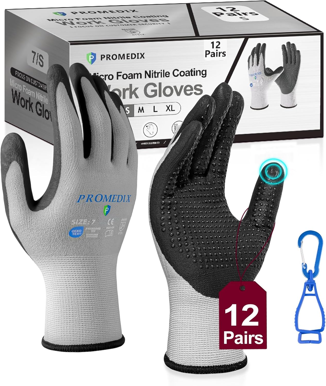 Nitrile Coated Work Gloves for Men with Grip and Comfort
