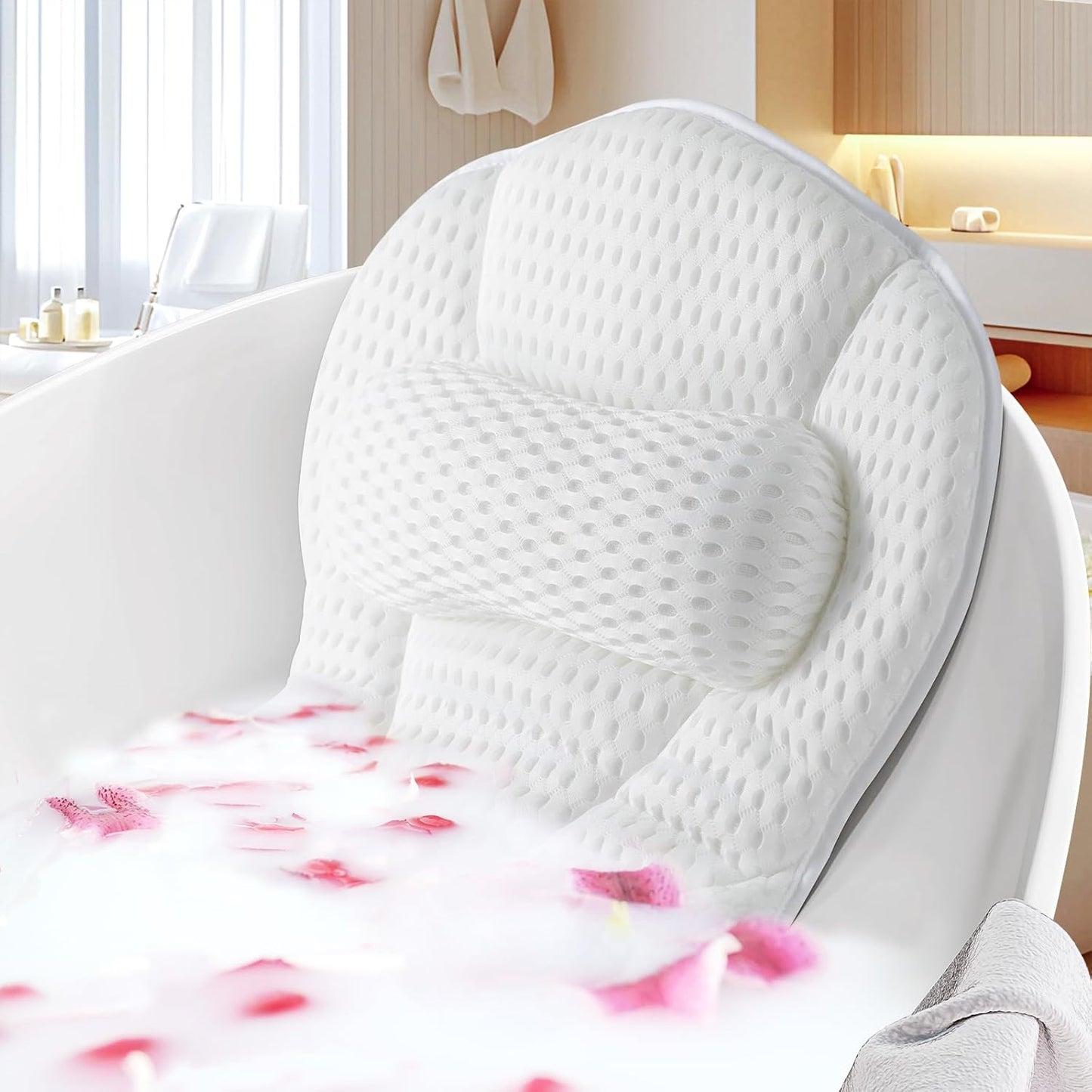 Luxury Bath Pillow for Neck and Back Support - Spa Comfort