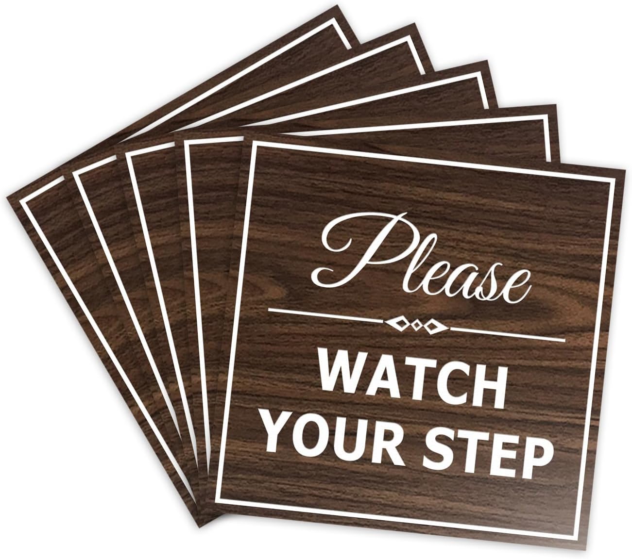 Square Classy Please Watch Your Step Sign - Durable Safety Signs