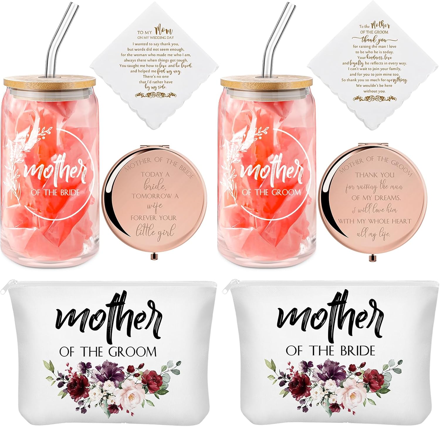 8 Pack Mother of the Bride Groom Gift Set for Special Occasions
