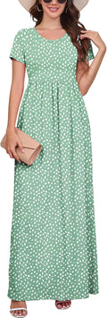 DEARCASE Maxi Dress for Women Short Sleeve Casual Summer - Pockets