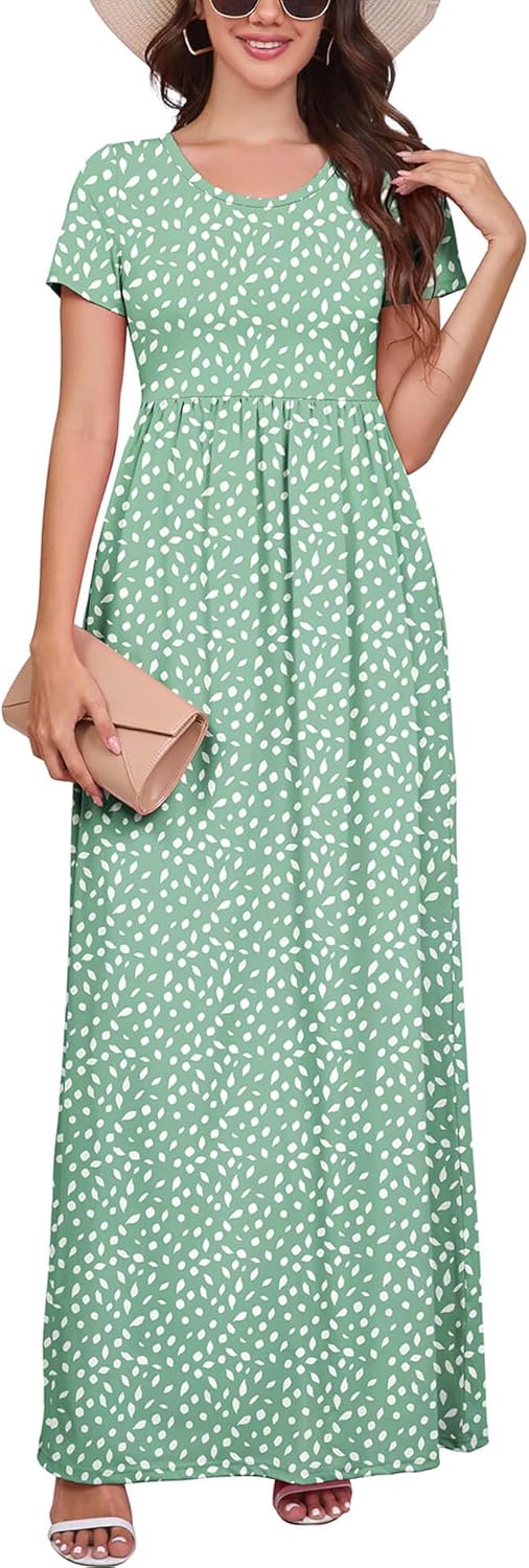 DEARCASE Casual Summer Maxi Dress with Pockets for Women