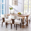HNY Set of 4 Mid Century Modern Dining Chairs - Cream Velvet Comfort